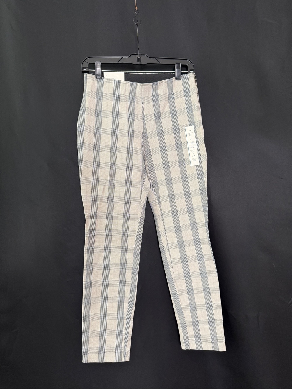 Skinny Ankle Gray Plaid Dress Pants